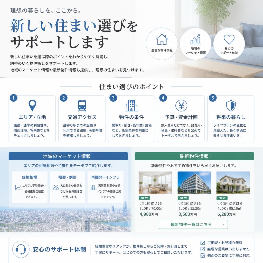 新居探しのポイントとアドバイス